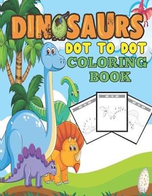 Dinosaurs dot to dot coloring book