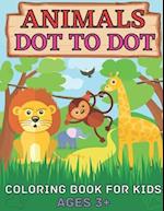 Animals dot to dot coloring book for kids ages 3+