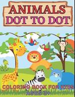 Animals dot to dot coloring book for kids ages 3+