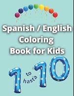 Spanish English Coloring Book for Kids