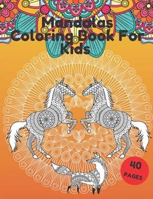 Mandalas Coloring Book For Kids: For Kids boy girls for Relax Mndalas Animals Stained Glass Squirrel Horse Bird Parrot