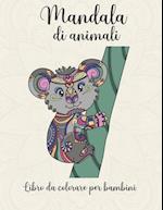 Mandala di animali libro da colorare per bambini