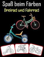 Spaß beim Färben Dreirad und Fahrrad