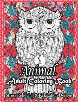 Animal Adult Coloring Book Stress Relieving & Relaxation Designs