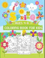 spring coloring book for kids ages 4-8