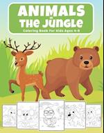 Animals In The Jungle Coloring book for kids