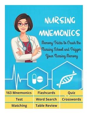 NURSING MNEMONICS - 163 Mnemonics, Flashcards, Quiz, Test, Word Search, Crosswords, Matching, Table Review: Best Help Studying for NCLEX, Memory Trick