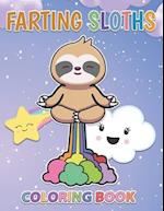 Farting Sloths Coloring Book: Kawaii Sloth Designs For Kids And Adults 