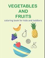 Vegatables and fruits. coloring book for kids and toddlers