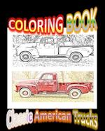 Coloring Book: Classic American Trucks 
