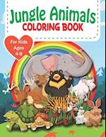 Jungle Animals Coloring Book For Kids Ages 4-8