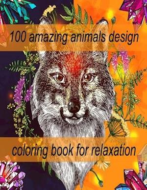 100 amazing animals design coloring book for relaxation