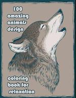 100 amazing animals design coloring book for relaxation