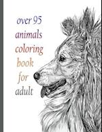 over 95 animals coloring book for adult