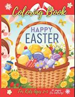 Happy Easter Coloring Book For Kids Ages 2-5