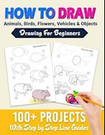 How To Draw: 100+ Projects With Step by Step Guidelines: Drawing For Beginners: Perfect Gift Book for Kids, Teens, Adults Vol 1 