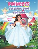 Princess Coloring Book for Kids Ages 3-6