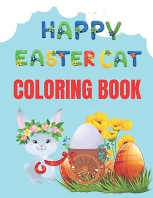 Happy Easter Cat Coloring Book