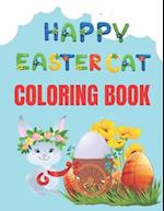 Happy Easter Cat Coloring Book