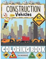 Construction Vehicles Coloring Book