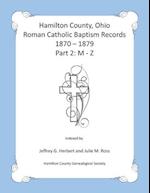 Hamilton County, Ohio Roman Catholic Baptism Records - 1870 - 1879