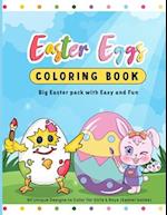 Easter Eggs Coloring Book: Big Easter pack with Easy and Fun 60 Unique Designs to Color for Girls & Boys 