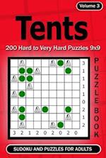 Tents puzzle book. Sudoku and Puzzles for Adults.