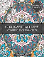 50 Elegant Patterns Coloring Book for Adults