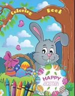 Happy Easter Coloring Book For Kids Ages 2-5: A Collection of Fun and Easy Happy Easter Eggs Coloring Pages for Kids | Makes a perfect gift for Easter