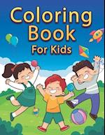 Coloring book for kids : kids activity coloring book for boys girls, young and adult kids. 50 large and easy coloring pages for children. 