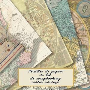 Feuilles de papier de kit de scrapbooking cartes vintage