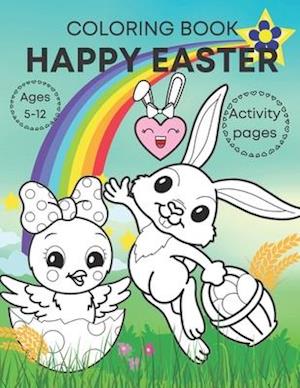 Happy Easter coloring book activity pages ages 5-12