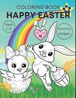 Happy Easter coloring book activity pages ages 5-12