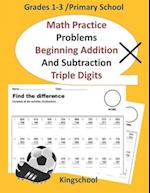 Math Practice Problems Beginning Addition and Subtraction