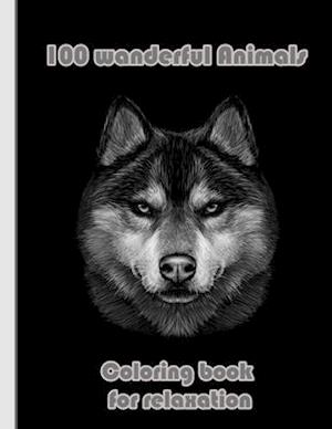 100 wanderful Animals Coloring book for relaxation