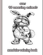 over 90 amazing animals mandalas coloring book