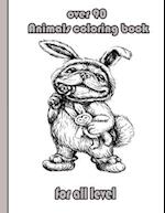 over 90 Animals coloring book for all level