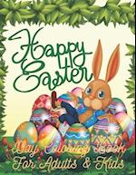 Happy Easter Day Coloring Book For Adults & Kids