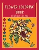 Flower Coloring Book for Seniors In Large Print