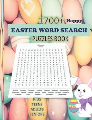 HAPPY EASTER WORD SEARCH PUZZLES BOOK : 100 Puzzles 1700+ Easter words Across 10 Categories like: Easter Traditions, Culture, Rituals etc. Solutions f