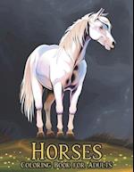 Adults Coloring Book Horses: 50 One Sided Horse Designs Coloring Book Horses Stress Relieving 100 Page Coloring Book Horses Designs for Stress Relief 