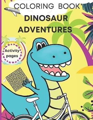 Dinosaur coloring book, activity pages