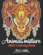 Animals Mixture: Unique Animals Adult Coloring Book For Stress Relieving with Lions, Elephants, Sheeps, Dogs, Foxes, Snakes, and More! (Animals Patter