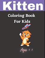 Kitten Coloring Book For Kids Ages 4-8