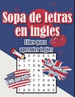 Sopa de letras en ingles - Libro para aprender ingles - 100 juegos 1500 palabras únicas - deck