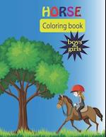 Horse Coloring Book for Boys and Girls: Best gift for horse lover kids boys girls with Horses life nature forest fun activity best coloring book 33 d