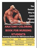 Anatomy Coloring Book for Nursing Students - Anatomy Questions for HESI Entrance Exam - 50 Coloring Pages, Flashcards, Table Review, Word Search, Cros