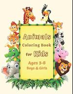 Animals Coloring Book for Kids Ages 3-8 Boys & Girls