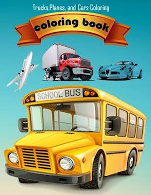 coloring book Trucks, Planes, and Cars Coloring