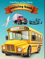 coloring book Trucks, Planes, and Cars Coloring